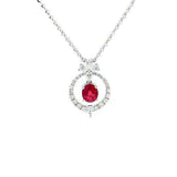 Ruby Diamond Pendant and Chain