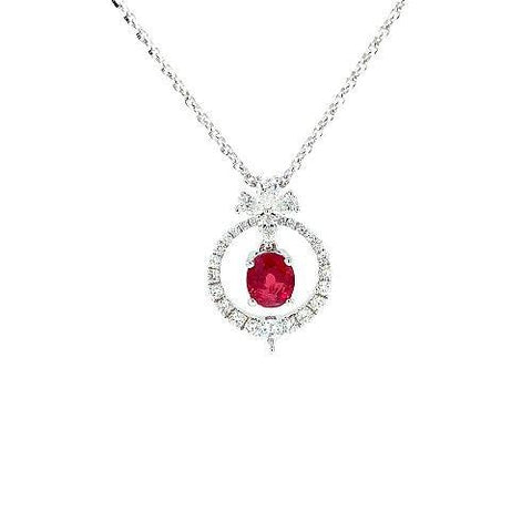 Ruby Diamond Pendant and Chain