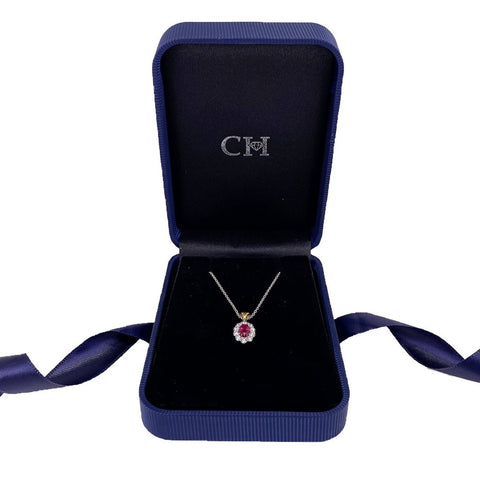 Ruby Diamond Pendant and Chain  CH Collection