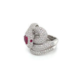 Ruby Diamond Snake Ring