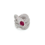Ruby Diamond Snake Ring