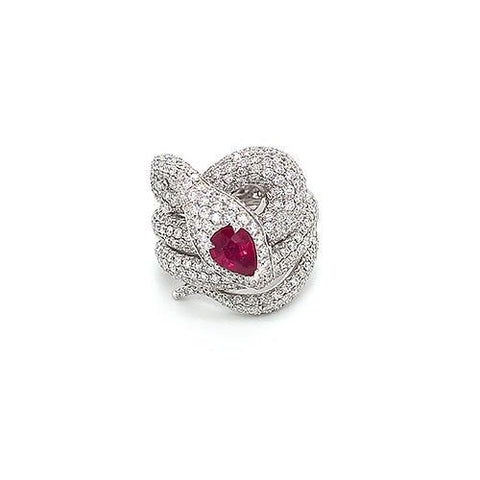 Ruby Diamond Snake Ring