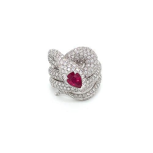 Ruby Diamond Snake Ring  CH Collection