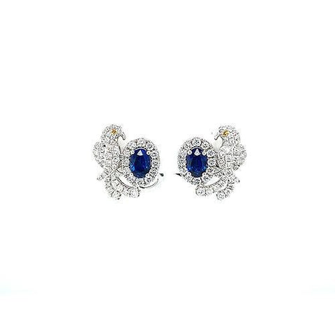 Sapphire Diamond Bird Earrings
