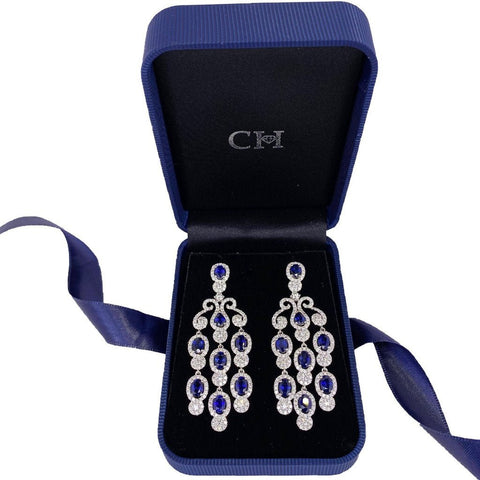 Sapphire Diamond Chandelier Earrings