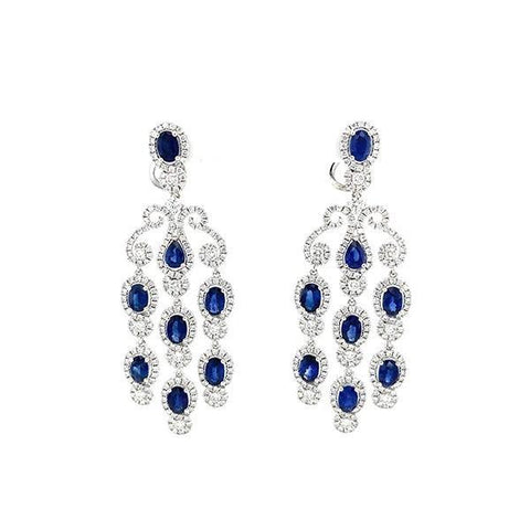 Sapphire Diamond Chandelier Earrings