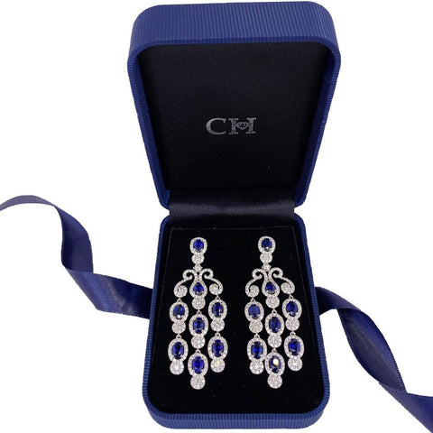 Sapphire Diamond Chandelier Earrings  CH Collection
