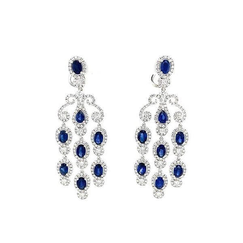 Sapphire Diamond Chandelier Earrings  CH Collection
