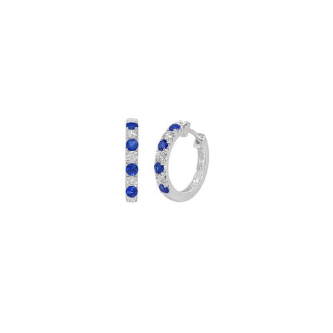 Sapphire Diamond Hoop Earrings  CH Collection