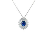 Sapphire Diamond Pendant and Chain