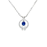 Sapphire Diamond Pendant and Chain