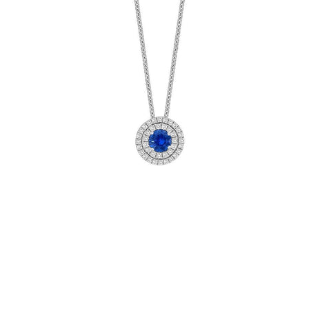 Sapphire Diamond Pendant and Chain