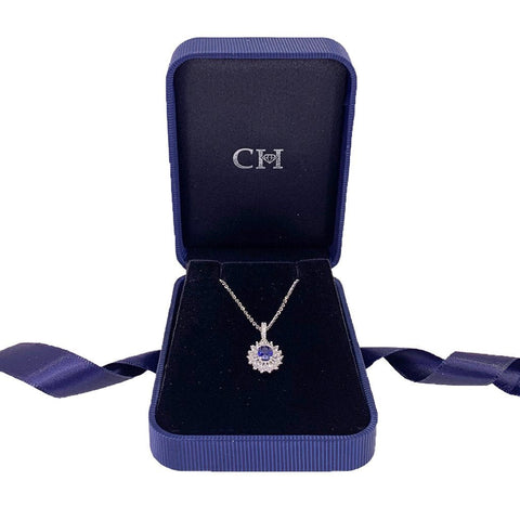 Sapphire Diamond Pendant and Chain