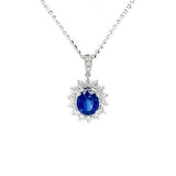 Sapphire Diamond Pendant and Chain