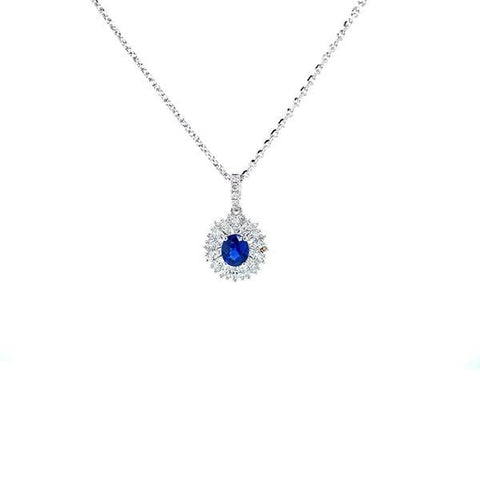 Sapphire Diamond Pendant and Chain