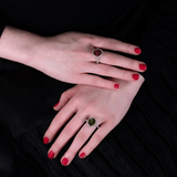 Spessartite Diamond Ring