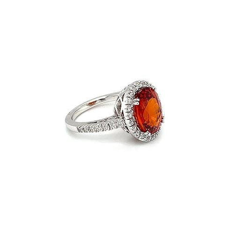 Spessartite Diamond Ring