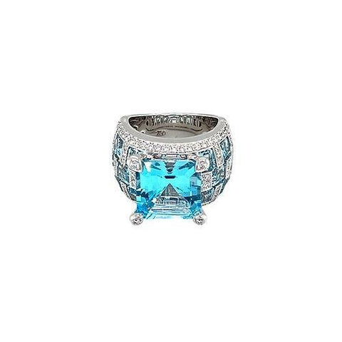 Topaz Diamond Ring