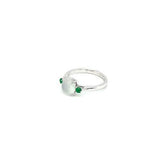 White and Green Jade Ring
