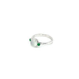 White and Green Jade Ring  CH Collection