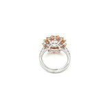 White Jade and Pink Sapphire Ring
