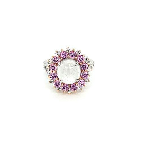 White Jade and Pink Sapphire Ring  CH Collection