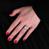 White Jade Diamond Ring