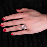 White Jade Diamond Ring