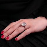 White Jade Diamond Ring