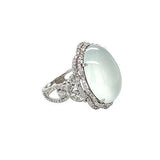 White Jade Diamond Ring