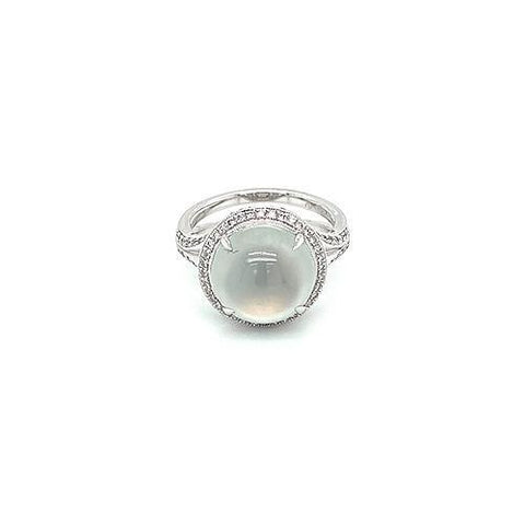 White Jade Diamond Ring