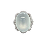 White Jade Diamond Ring