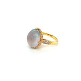 White Jade Diamond Ring