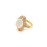 White Jade Diamond Ring