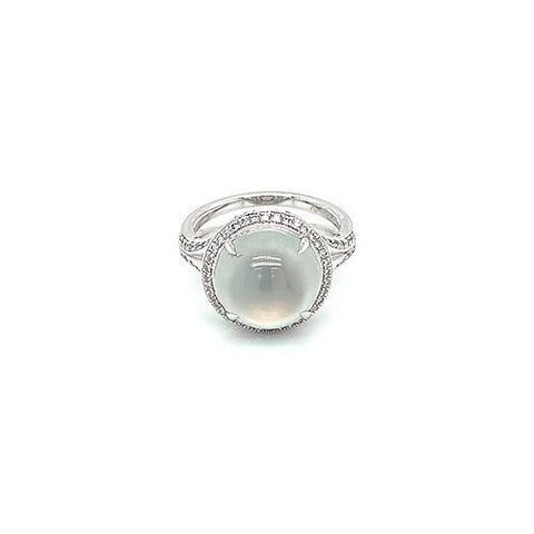 White Jade Diamond Ring  CH Collection