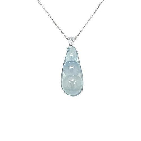 White Jade Pea Pendant and Chain  CH Collection