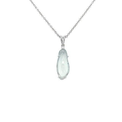 White Jade Pendant and Chain  CH Collection