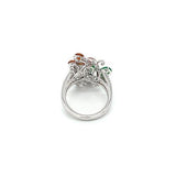 White, Orange, Green Jade Ring