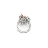 White, Orange, Green Jade Ring  CH Collection