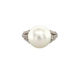 White South Sea Pearl Diamond Ring