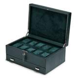 WOLF 1834 British Racing Green 10 Piece Watch Box with Storage