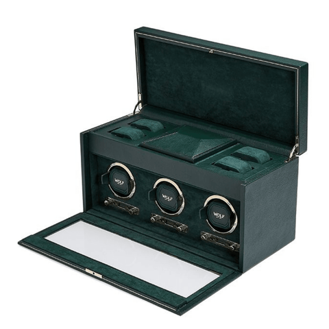 WOLF 1834 British Racing Green Triple Watch Winder