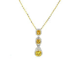 Yellow Diamond Drop Pendant and Chain