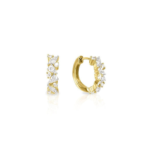 Yellow Gold Diamond Earrings