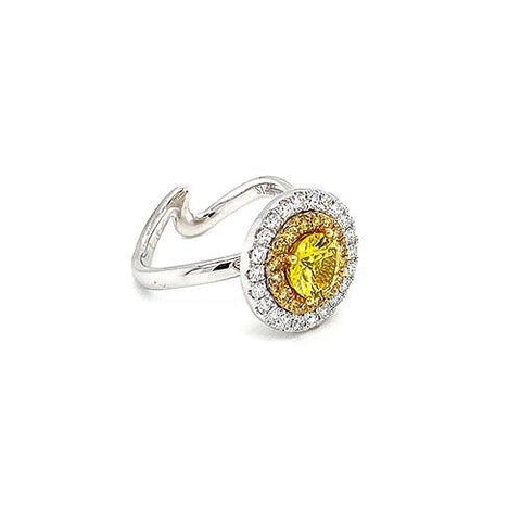 Yellow Sapphire Diamond Ring