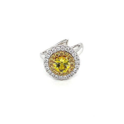 Yellow Sapphire Diamond Ring
